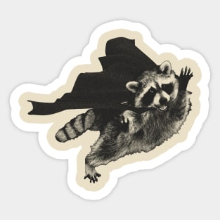 Raccoon With Cape Sticker